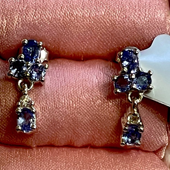 NWT 1.20 ct TANZANITE & ZIRCON EARRINGS. Limited Edition! 1 of only 150 Made! - Picture 1 of 6
